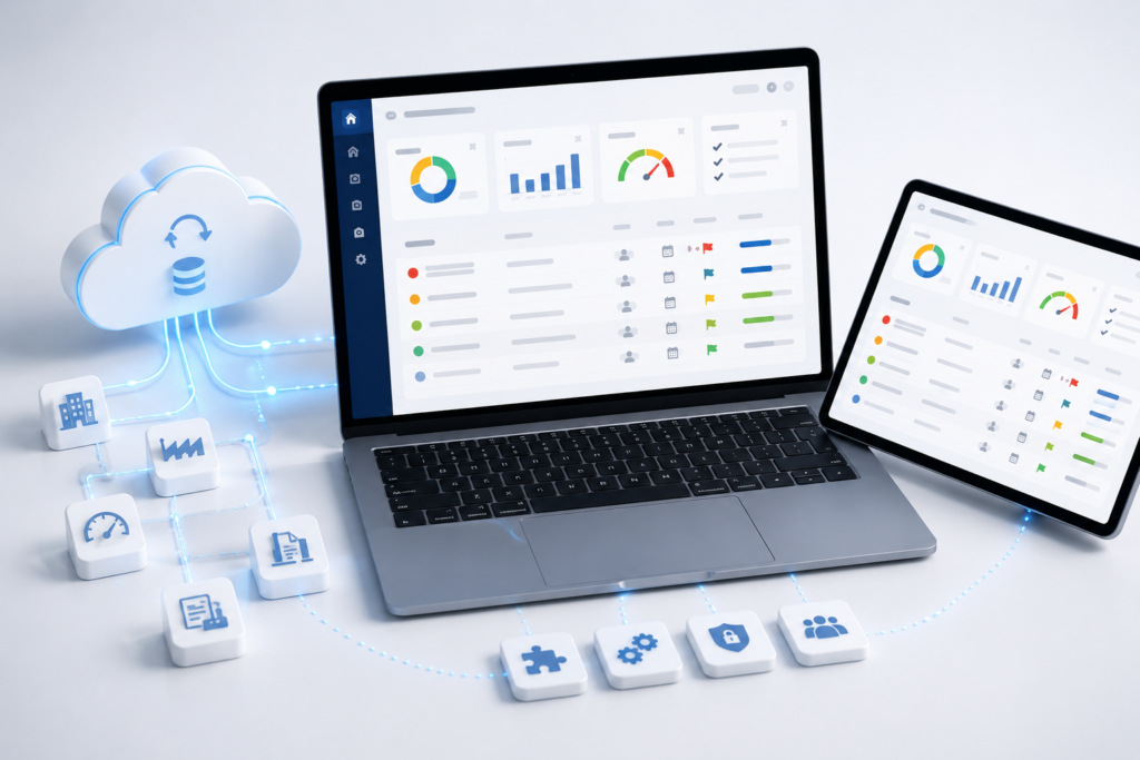 BAScloud Software auf Laptop
